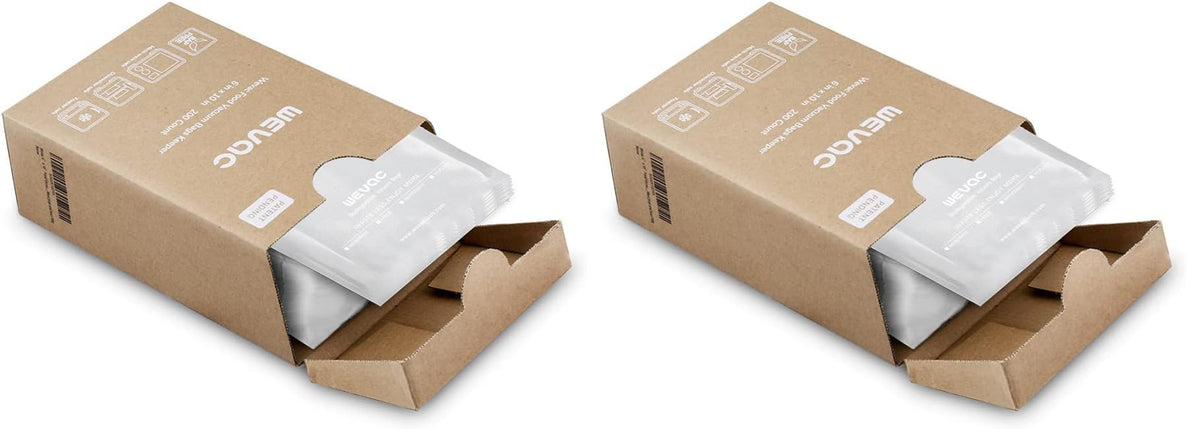Wevac 150 Pint 6"x10" & 150 Quart 8"x12" Vacuum Sealer Bags, Keeper Box