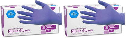 MedPride Powder-Free Nitrile Exam Gloves, Iris Blue, Medium, Box/100