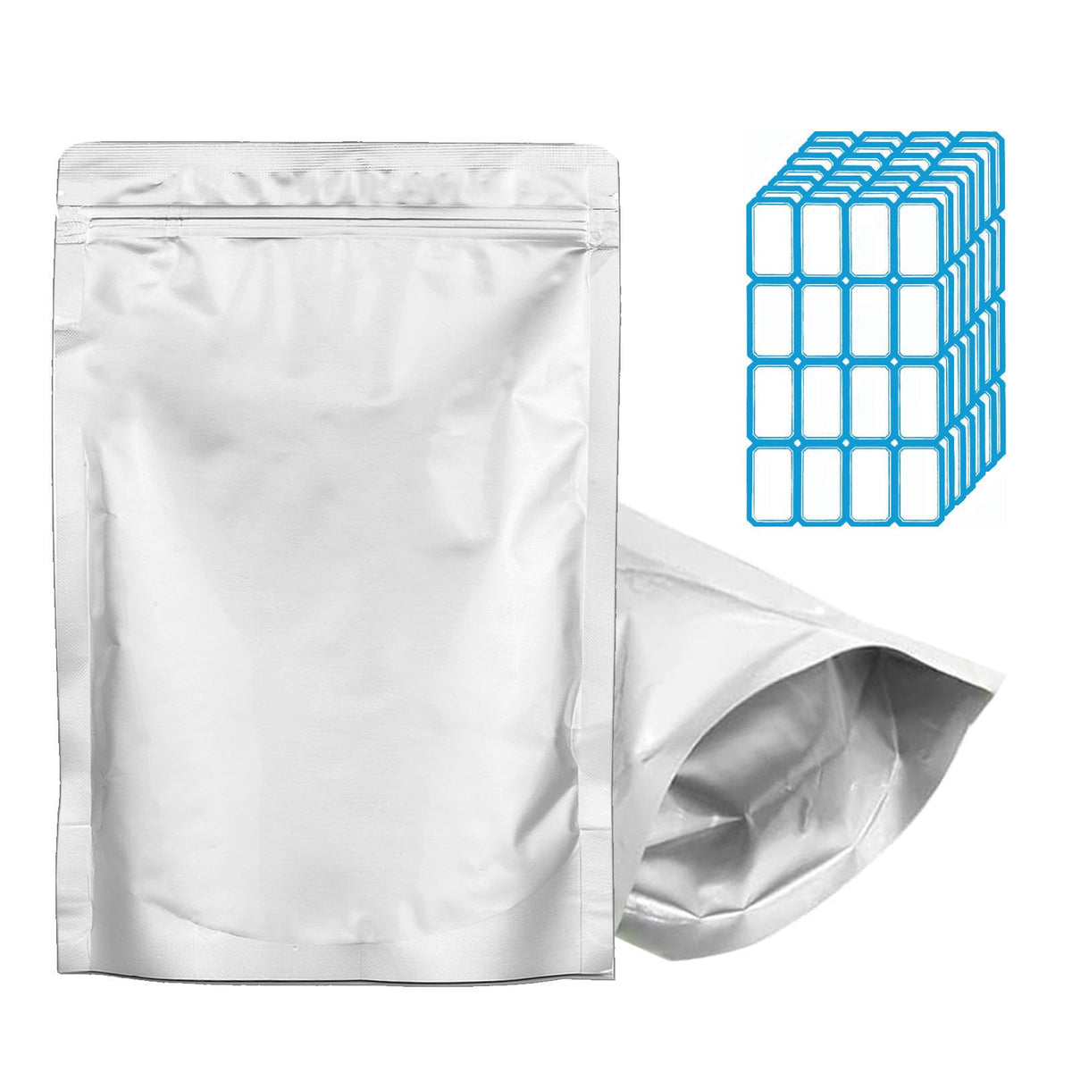 100pcs 1 QUART Mylar Bags - 10 Mil Total Thickness - 7"x10" Stand-Up Zipper Pouches, Resealable Heat Sealable Mylar Bags for Long Term Food Storage