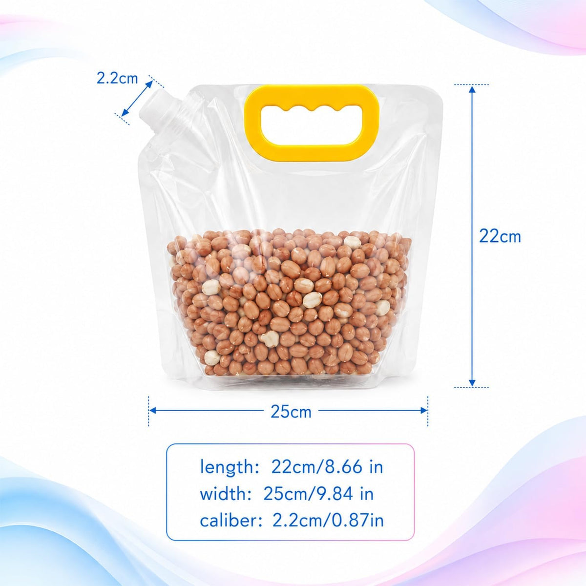 5pcs Food Storage Bags, Reusable Grain Storage Moisture-proof Sealed Bags, Stand Up Packaging Pouches Large Sealed Bag with Handle