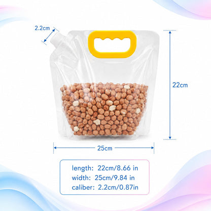 5pcs Food Storage Bags, Reusable Grain Storage Moisture-proof Sealed Bags, Stand Up Packaging Pouches Large Sealed Bag with Handle
