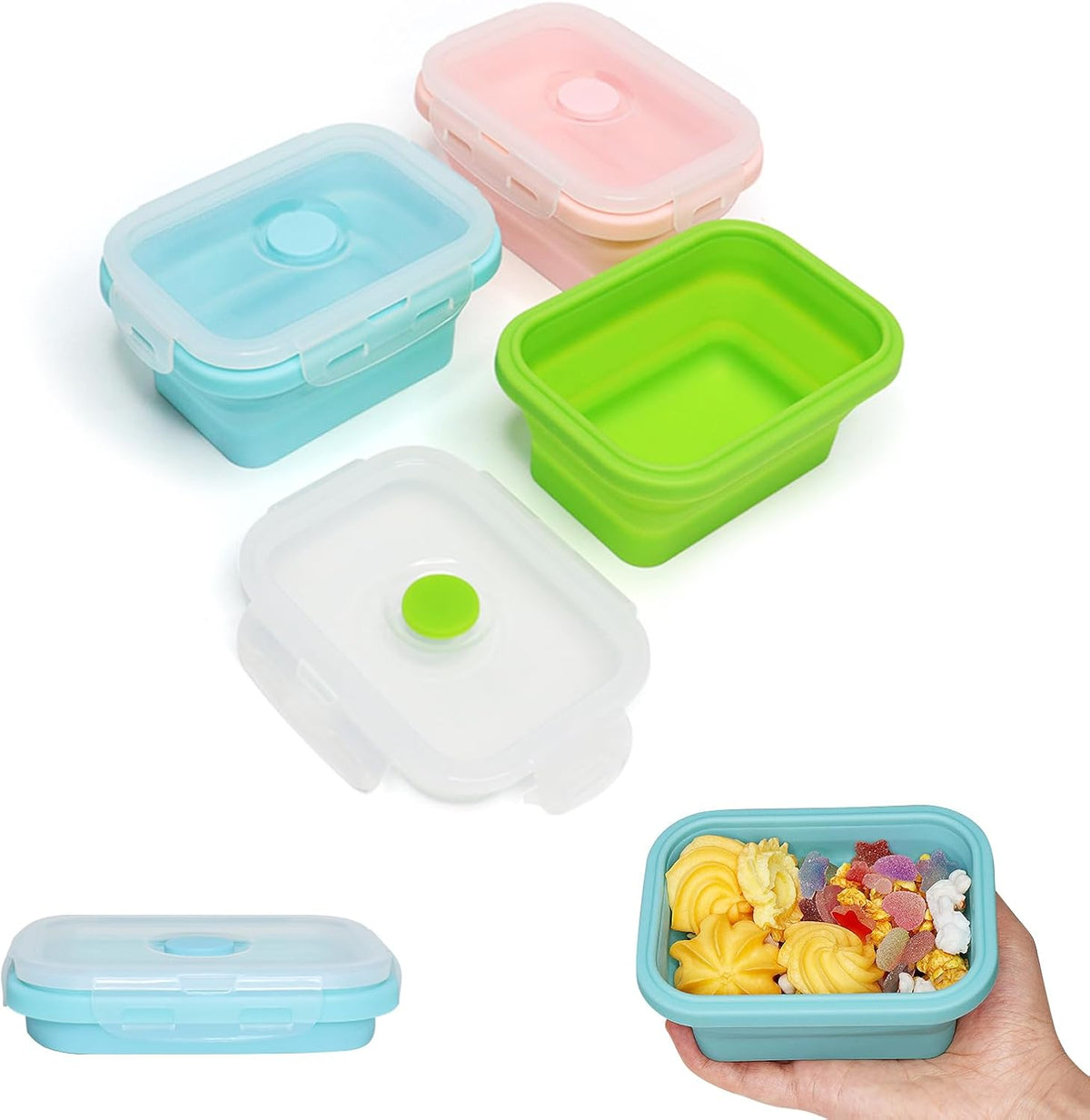 Alimat PluS 11.8oz Silicone Collapsible Travel Food Containers 3 Pack