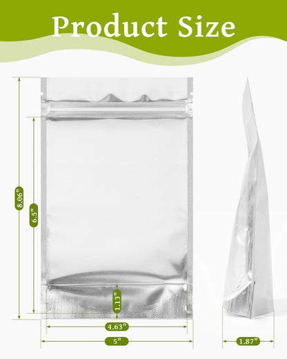 200 Pcs 5"x8" Mylar Bags for Food Storage (7.5 Mil)