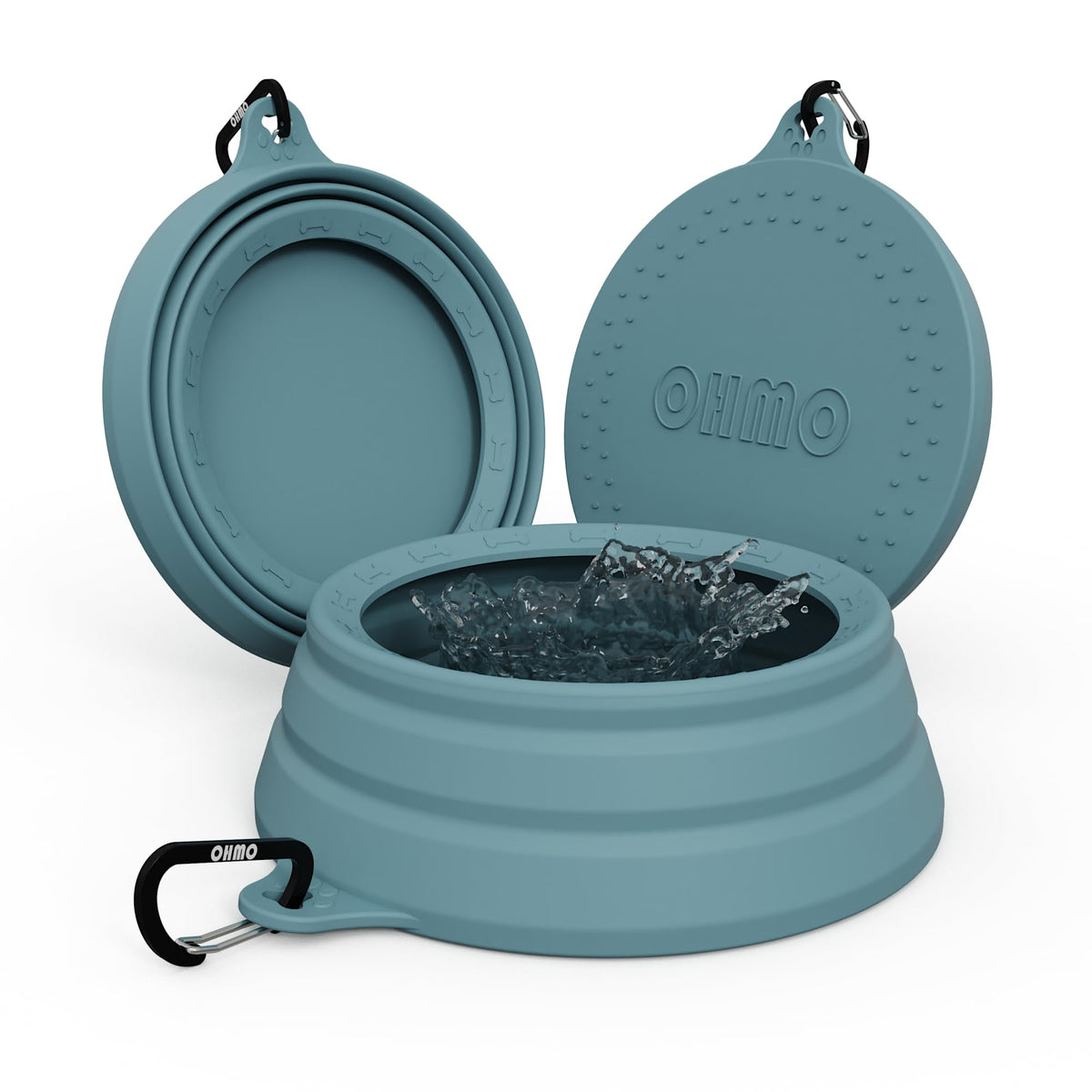 OHMO Spill Proof Collapsible Dog Bowl, 34oz Portable Dog Water Bowl