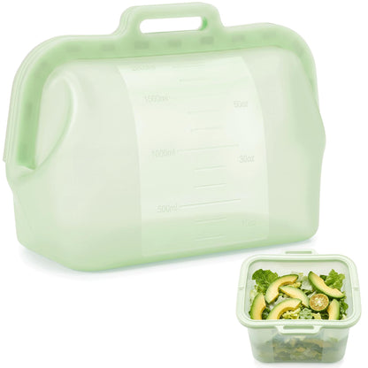 Large Reusable Silicone Food Storage Bag, 68 oz/2 L, Magnetic Seal