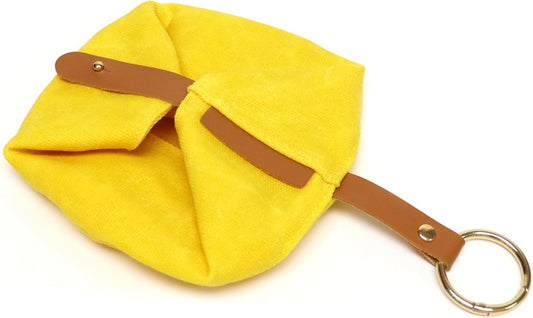 Waxed Canvas Foldable Dog Bowl (Yellow)