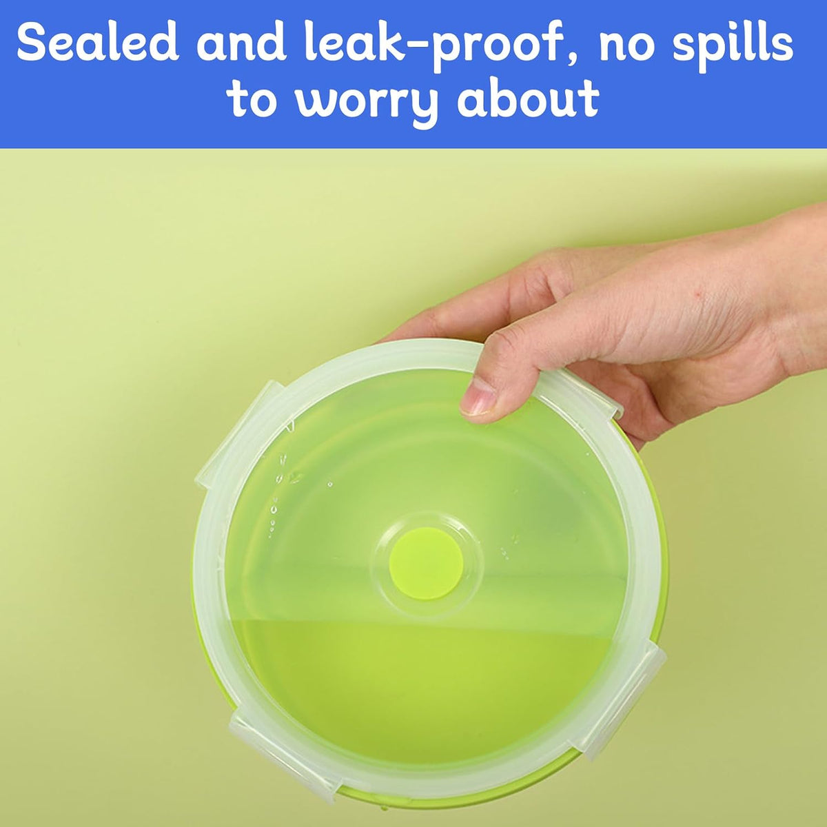 4 Collapsible Food Storage Containers, Silicone Food Storage Containers, Round Collapsible Bowls with lids, Microwave Freezer Dishwasher Safe (Colorful)
