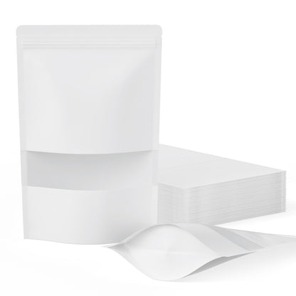 FireKylin 100 Pcs Resealable Bags, Matte Window, Paper, Brown,5.9 x 8.6 in
