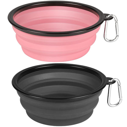 Kytely Large Collapsible Dog Bowls 2 Pack, 34oz Foldable Dog Travel Bowl