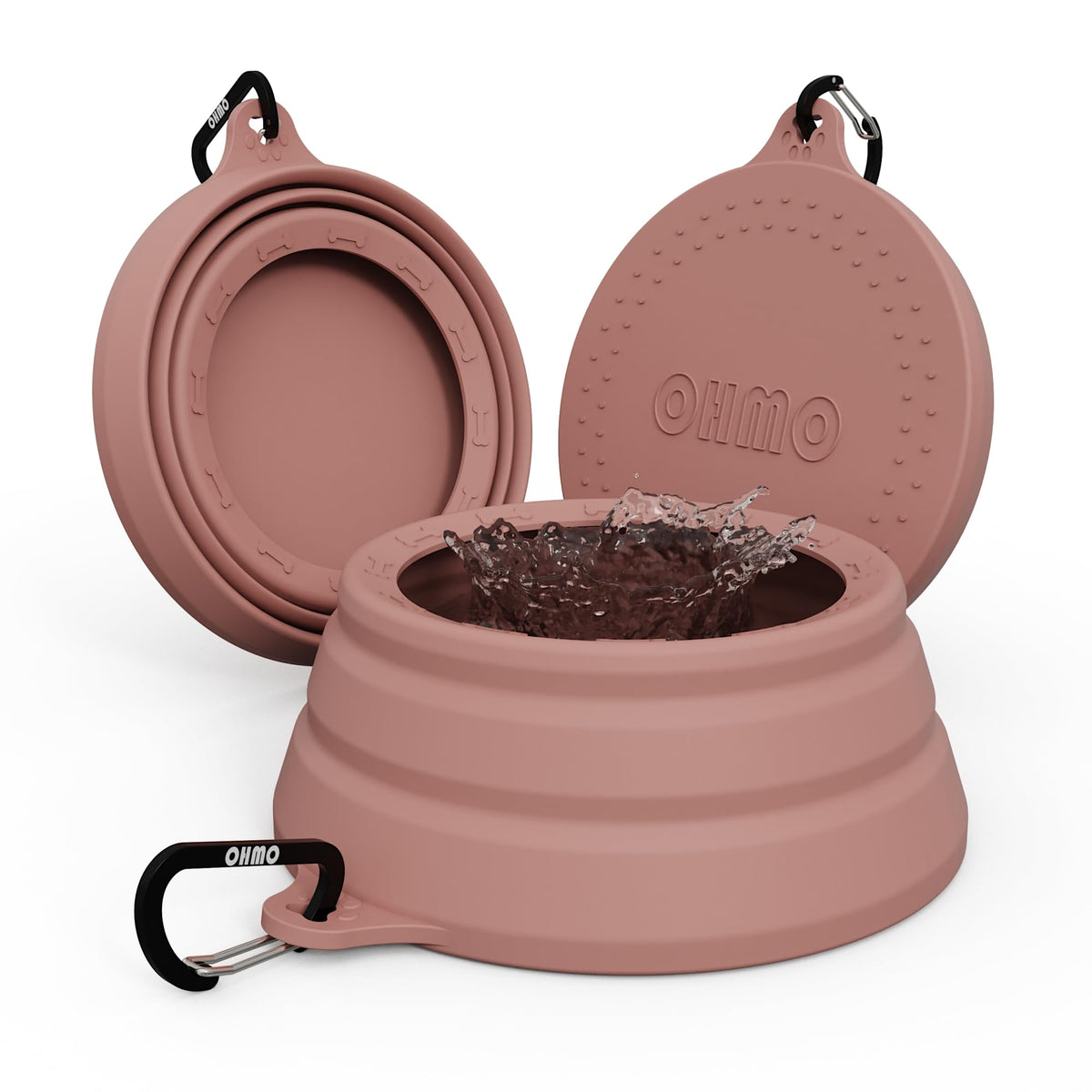 OHMO Spill Proof Collapsible Dog Bowl, 34oz Portable Dog Water Bowl