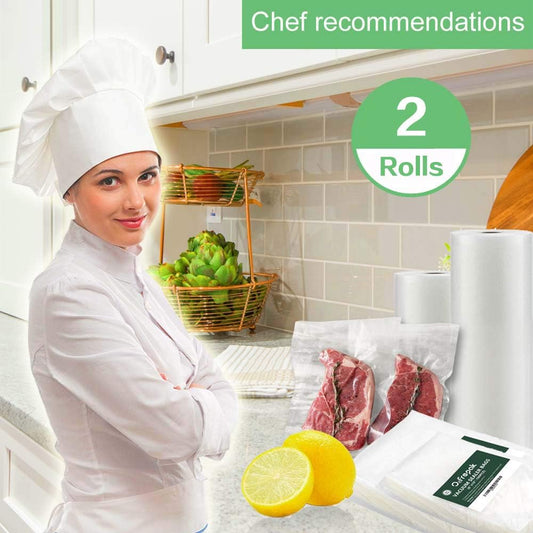 O2frepak 2Pack Vacuum Sealer Bags Rolls 11"x50' for Food Storage