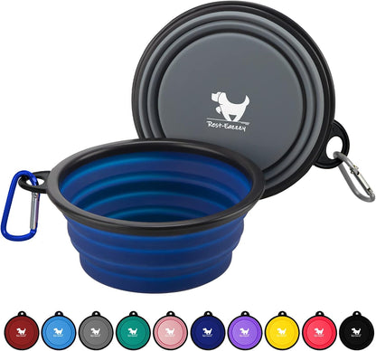 Rest-Eazzzy Collapsible Dog Bowls, 2 Pack Sturdy Portable Dog Water Bowls