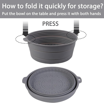 Collapsible Silicone Bowl for Camping, 25cm x 8.5cm