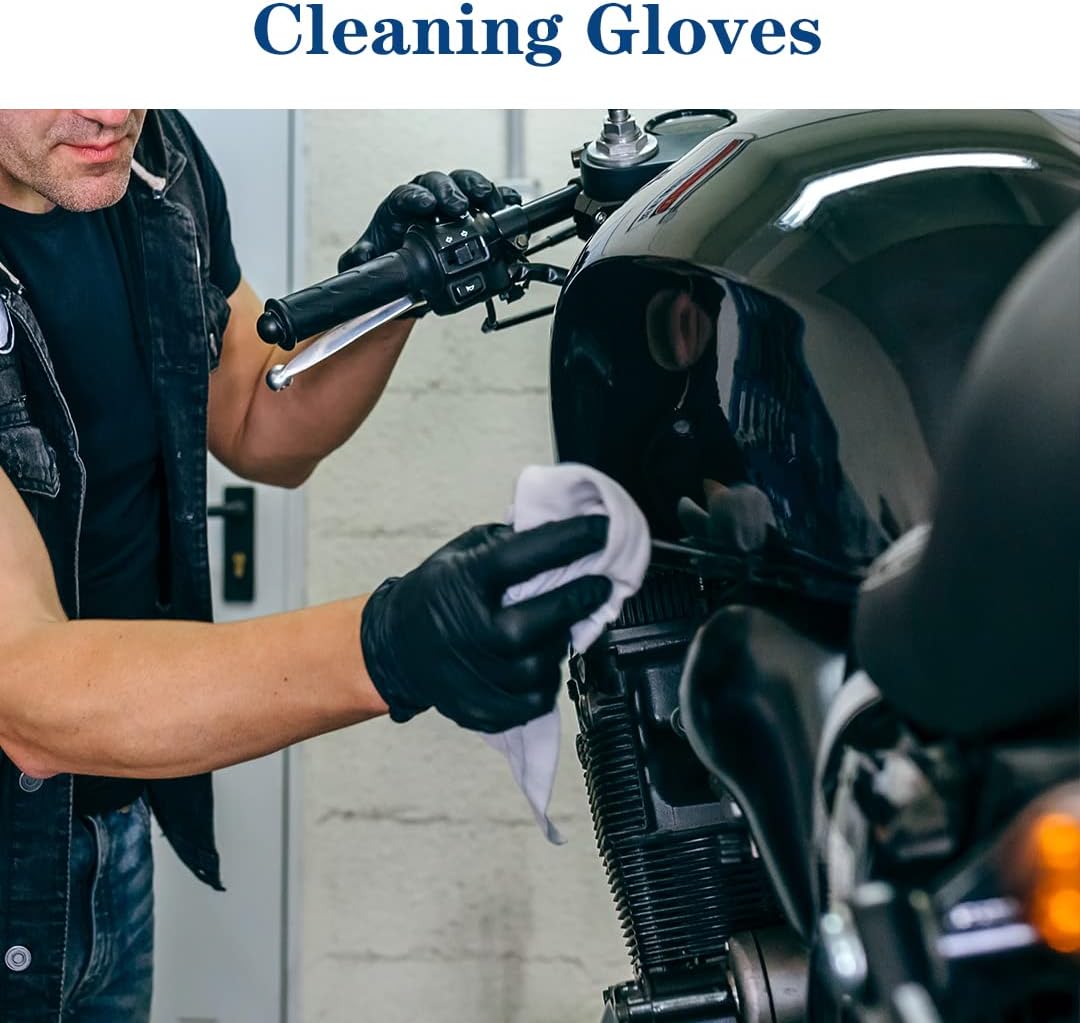 YKANG Black Disposable Nitrile Gloves,Latex Free Food Safe Cooking Gloves
