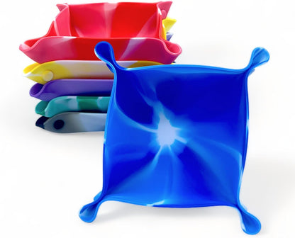 Luck Lab Board Game Token Trays, 6-Pack Folding Silicone Swirl Color Bowls
