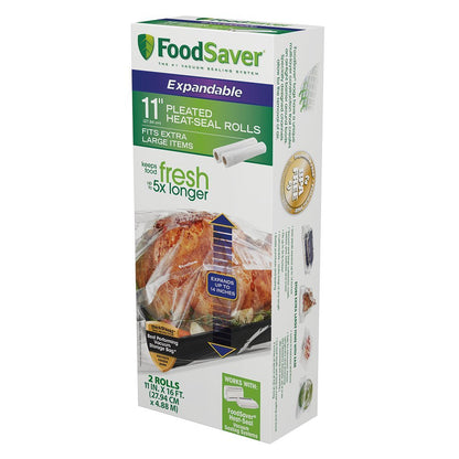 FoodSaver Custom Fit Vacuum Sealer Rolls, Airtight Food Storage and Sous Vide Rolls, BPA-Free, 11 x 16' (Pack of 3)