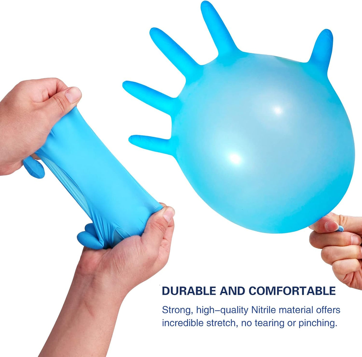 Wostar Nitrile Disposable Gloves Powder & Latex Free 4mil Touch Screen Disposable Non-Sterile Nitrile Exam Gloves