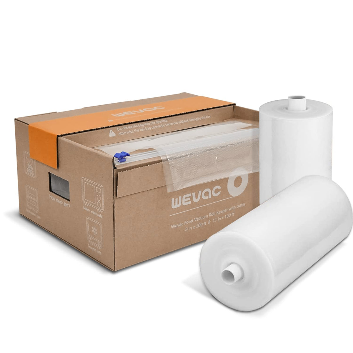 Wevac Vacuum Sealer Bags for Food, 8"x150' Roll, Fits Food Saver Machines