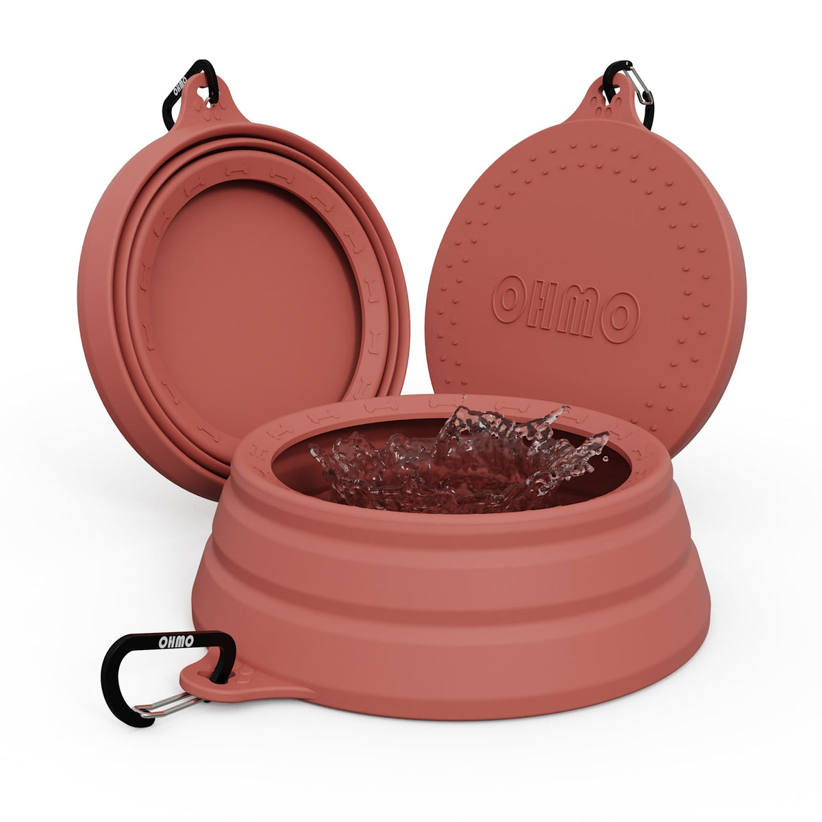 OHMO Spill Proof Collapsible Dog Bowl, 34oz Portable Dog Water Bowl