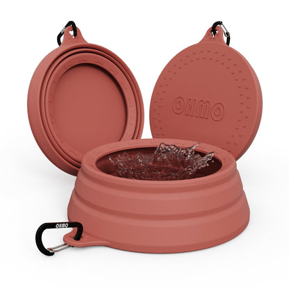 OHMO Spill Proof Collapsible Dog Bowl, 34oz Portable Dog Water Bowl