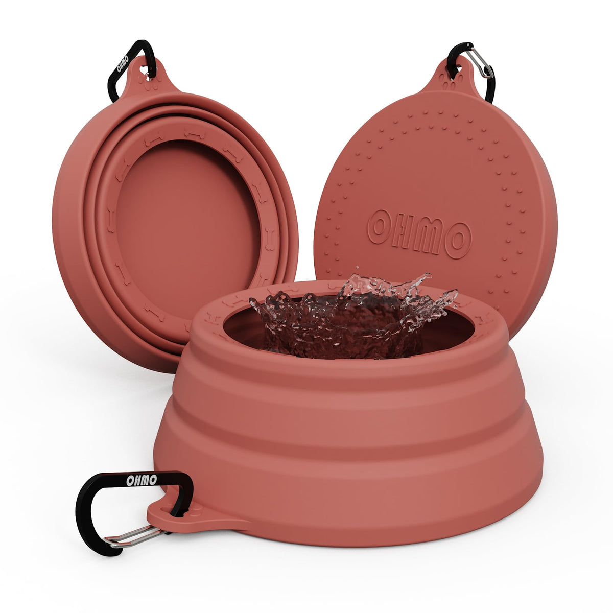 OHMO Spill Proof Collapsible Dog Bowl, 34oz Portable Dog Water Bowl