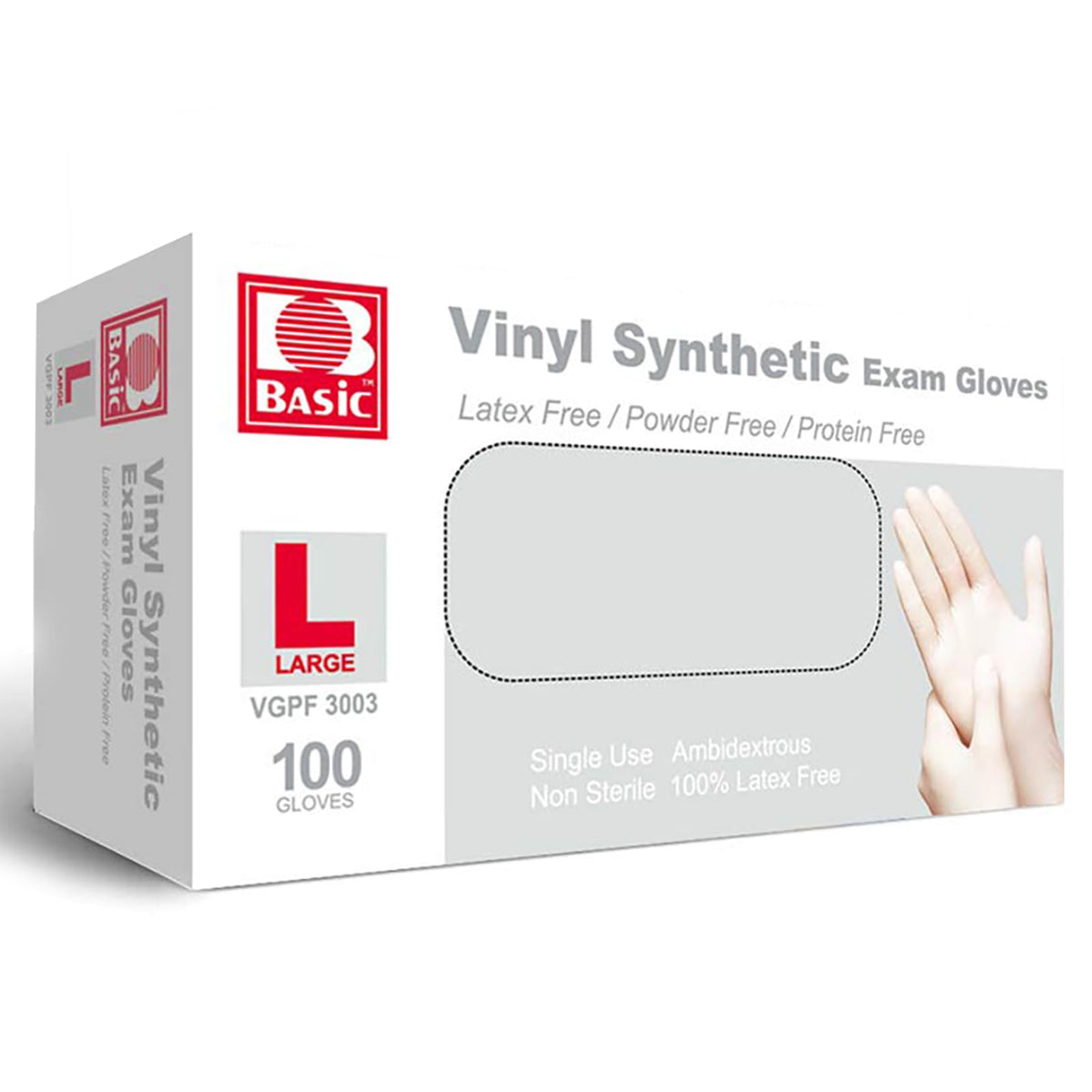 INTCO Basic Medical Synmax Vinyl Exam Gloves,Disposable Gloves - Latex-Free & Powder-Free for Medical,Cleaning,Food Safe- Large, BMPF-3003(Case of 1000,Blue)
