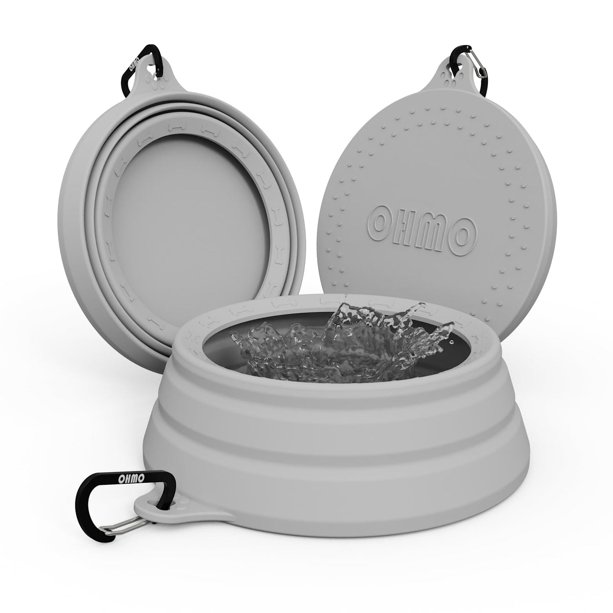 OHMO Spill Proof Collapsible Dog Bowl, 34oz Portable Dog Water Bowl