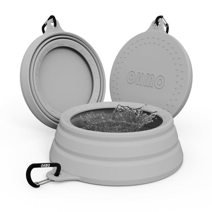OHMO Spill Proof Collapsible Dog Bowl, 34oz Portable Dog Water Bowl