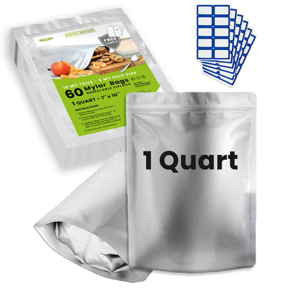 10pcs 5 Gallon Mylar Bags for Food Storage - 10 Mil Thick - Extra large bags 5 Gallon with Oxygen Absorbers 2500cc - Zipper Resealable Milar Bags - Bolsas Mylar 5 Galones
