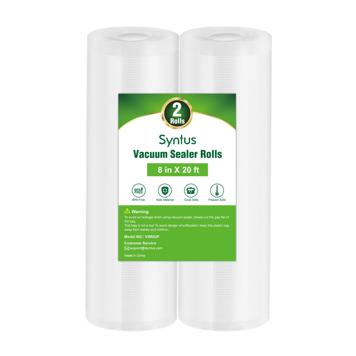 Syntus 2 Rolls 8" x 50' Vacuum Sealer Bags, BPA Free for Food Storage