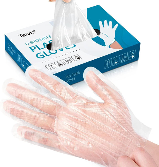 Teivio Disposable Gloves, Plastic Gloves for Kitchen Cooking Cleaning Food Handling