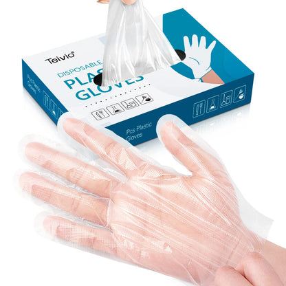 Teivio Disposable Gloves, Plastic Gloves for Kitchen Cooking Cleaning Food Handling