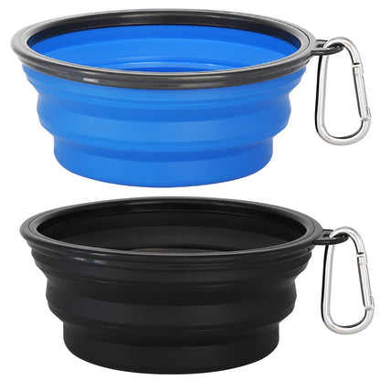Kytely Large Collapsible Dog Bowls 2 Pack, 34oz Foldable Dog Travel Bowl