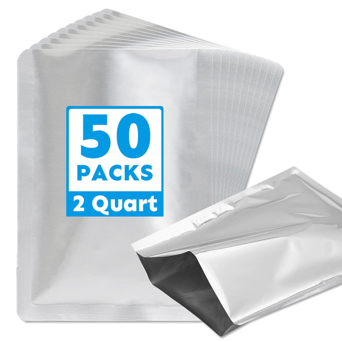 Mylar Bags 2Gallon 30PCS 17"X13" for Food Storage with Oxygen Absorbers&Labels,10Mil Thick Resealable Zipper&Heat Seal Stand Up Pouches for Packaging Long Term,Dried Food,BPA Free