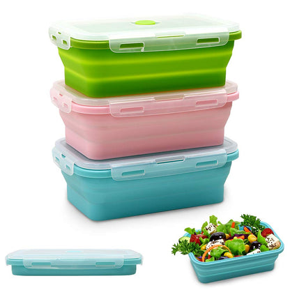 Alimat PluS 11.8oz Silicone Collapsible Travel Food Containers 3 Pack