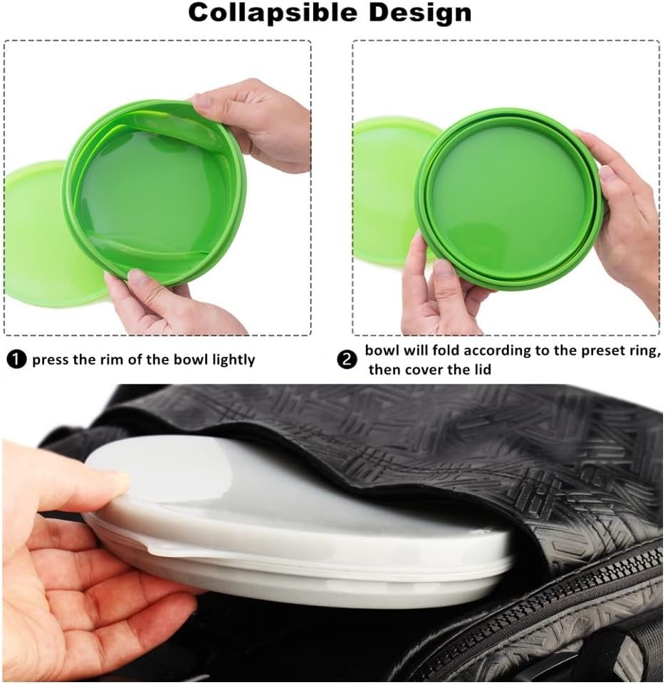 IYYI Collapsible Bowl for Camping, Silicone Collapsible Bowl with Lid