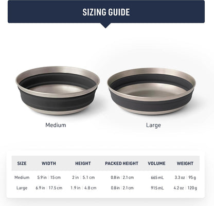Sea to Summit Detour Collapsible Bowl, Medium, Beluga Black