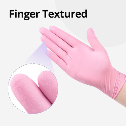 SwiftGrip Nitrile Exam Gloves, 4 Mil, Cherry Blossom, Food Safe Gloves Disposable Latex Free, Powder Free