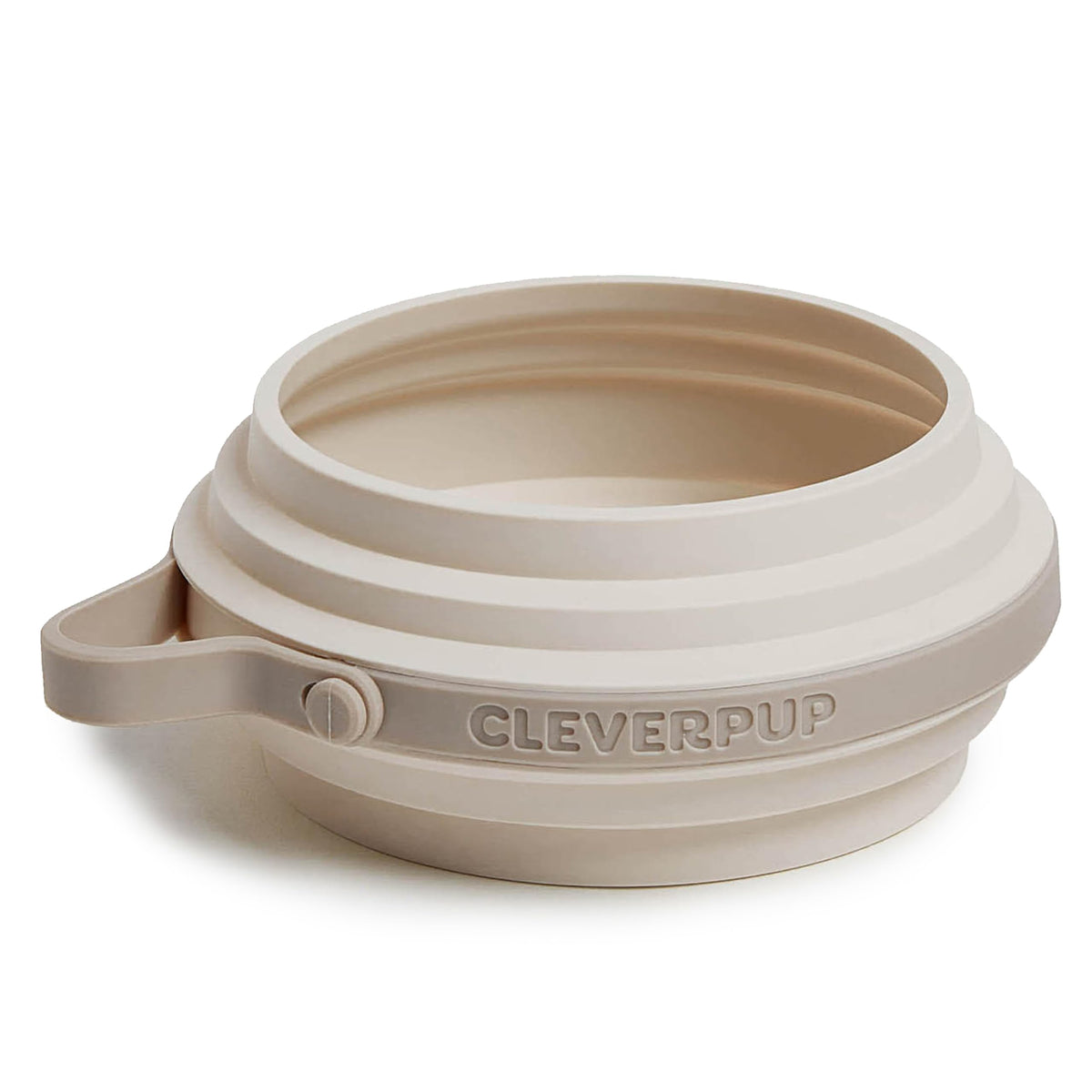 Cleverpup Nomad Large Collapsible Travel Dog Bowl - 4 Cup, Grey Silicone