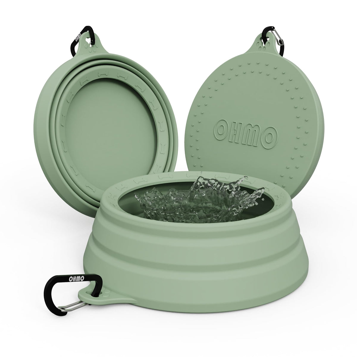 OHMO Spill Proof Collapsible Dog Bowl, 34oz Portable Dog Water Bowl