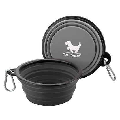 Rest-Eazzzy Collapsible Dog Bowls, 2 Pack Sturdy Portable Dog Water Bowls