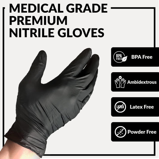 Klex Nitrile Exam Gloves - Medical Grade, Powder Free, Latex Rubber Free, Disposable, Food Safe
