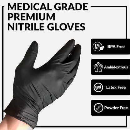 Klex Nitrile Exam Gloves - Medical Grade, Powder Free, Latex Rubber Free, Disposable, Food Safe