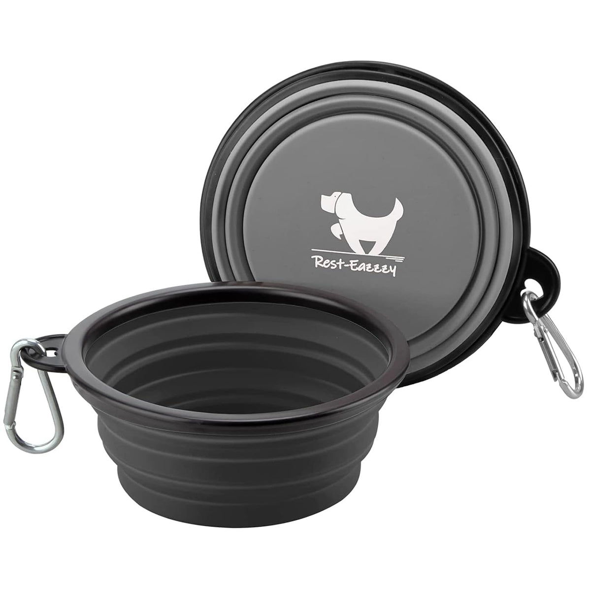 Rest-Eazzzy Collapsible Dog Bowls, 2 Pack Sturdy Portable Dog Water Bowls