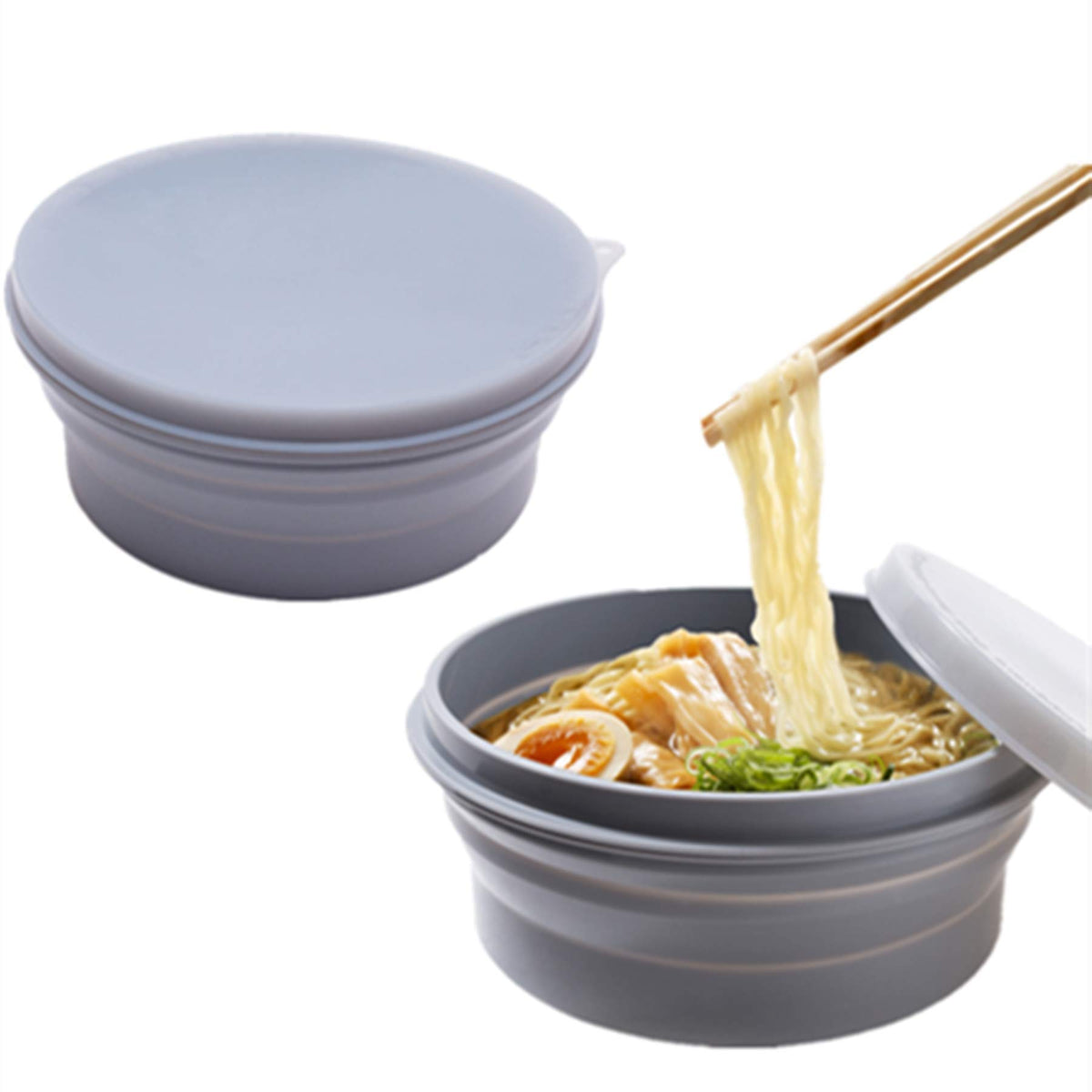 IYYI Collapsible Bowl for Camping, Silicone Collapsible Bowl with Lid