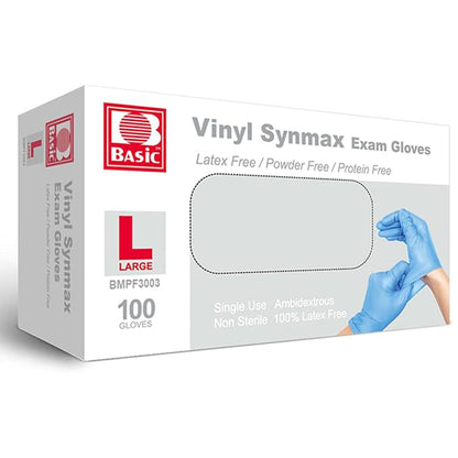 Jointown Basic Vinyl Exam Gloves, Latex-Free, Powder-Free, Disposable, Small, Case of 1,000, Blue