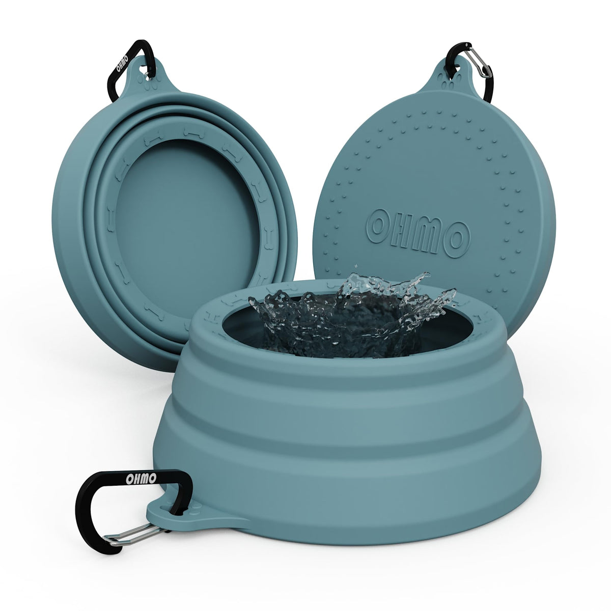 OHMO Spill Proof Collapsible Dog Bowl, 34oz Portable Dog Water Bowl