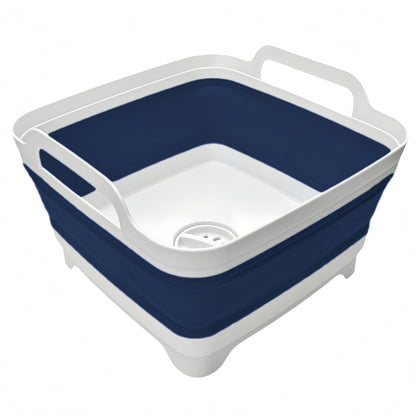 MontNorth Collapsible Wash Basin 9L, Foldable Dish Tub with Drain Plug, Portable Collapsible Dish Basin, Camping Sink for Washing Dishes, Laundry & Kitchen Use,Gray