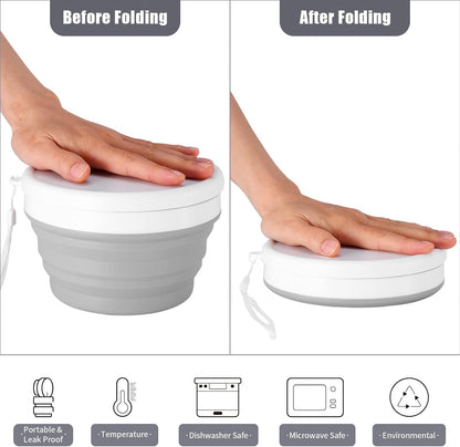 Odoland Camping Collapsible Silicone Cup and Bowl Set, Portable Mess Kit