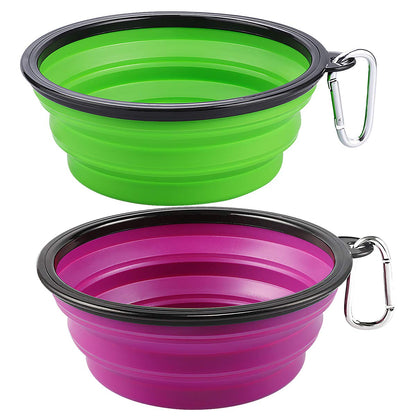 Kytely Large Collapsible Dog Bowls 2 Pack, 34oz Foldable Dog Travel Bowl